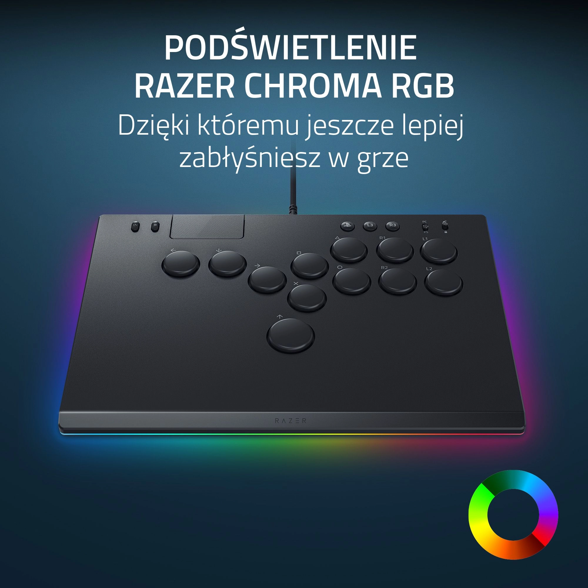 Kontroler Razer Kitsune do PC, PS5 Przewodowy Czarny