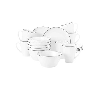 Zestaw śniadaniowy Seltmann Lido Black Line 18 elementów