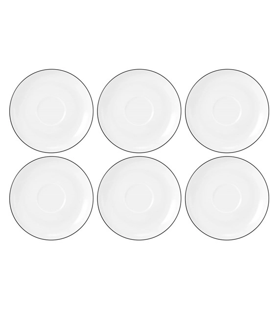 Zestaw spodków Seltmann Lido Black Line 6 elementów 14,5cm