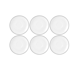 Zestaw spodków Seltmann Lido Black Line 6 elementów 14,5cm