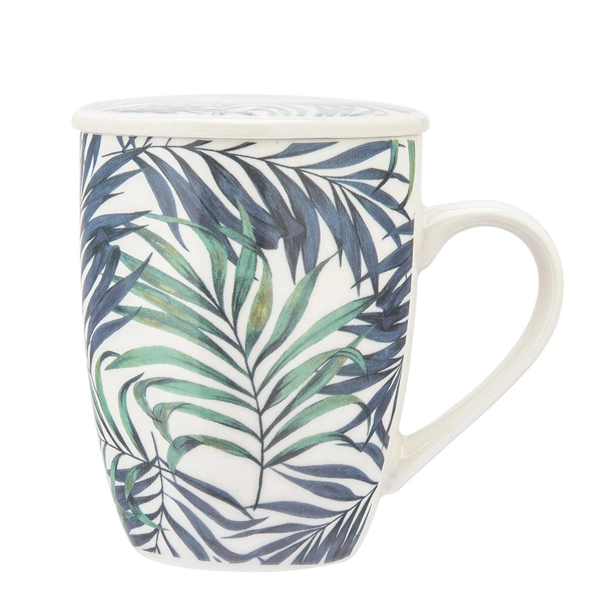 Kubek z zaparzaczem Altom Design New Bone China Liście 340ml