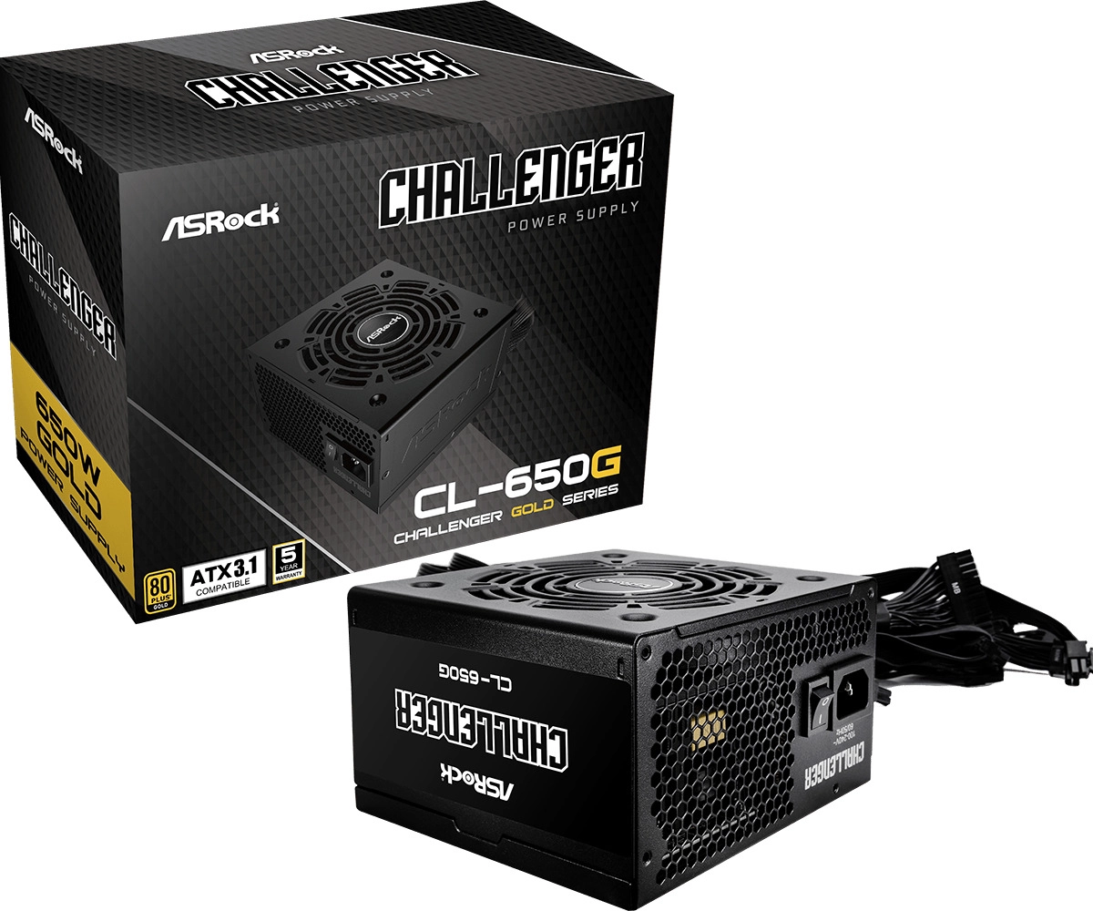 Zasilacz ASrock Challenger CL-650G 650W 80+ Gold Czarny