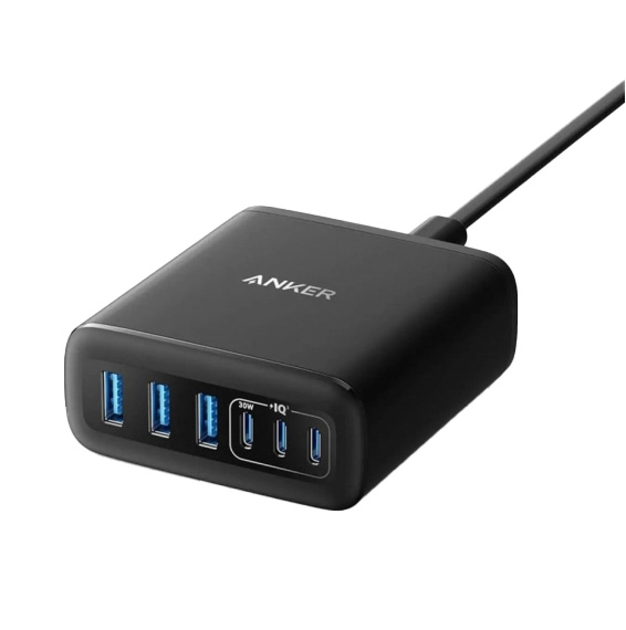 Ładowarka sieciowa Anker GaN 3xUSB-A 3xUSB-C 112W Czarny