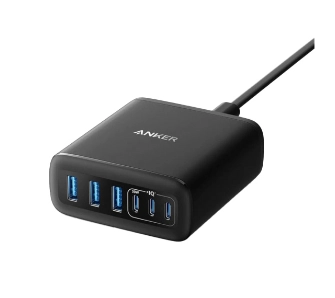 Ładowarka sieciowa Anker GaN 3xUSB-A 3xUSB-C 112W Czarny