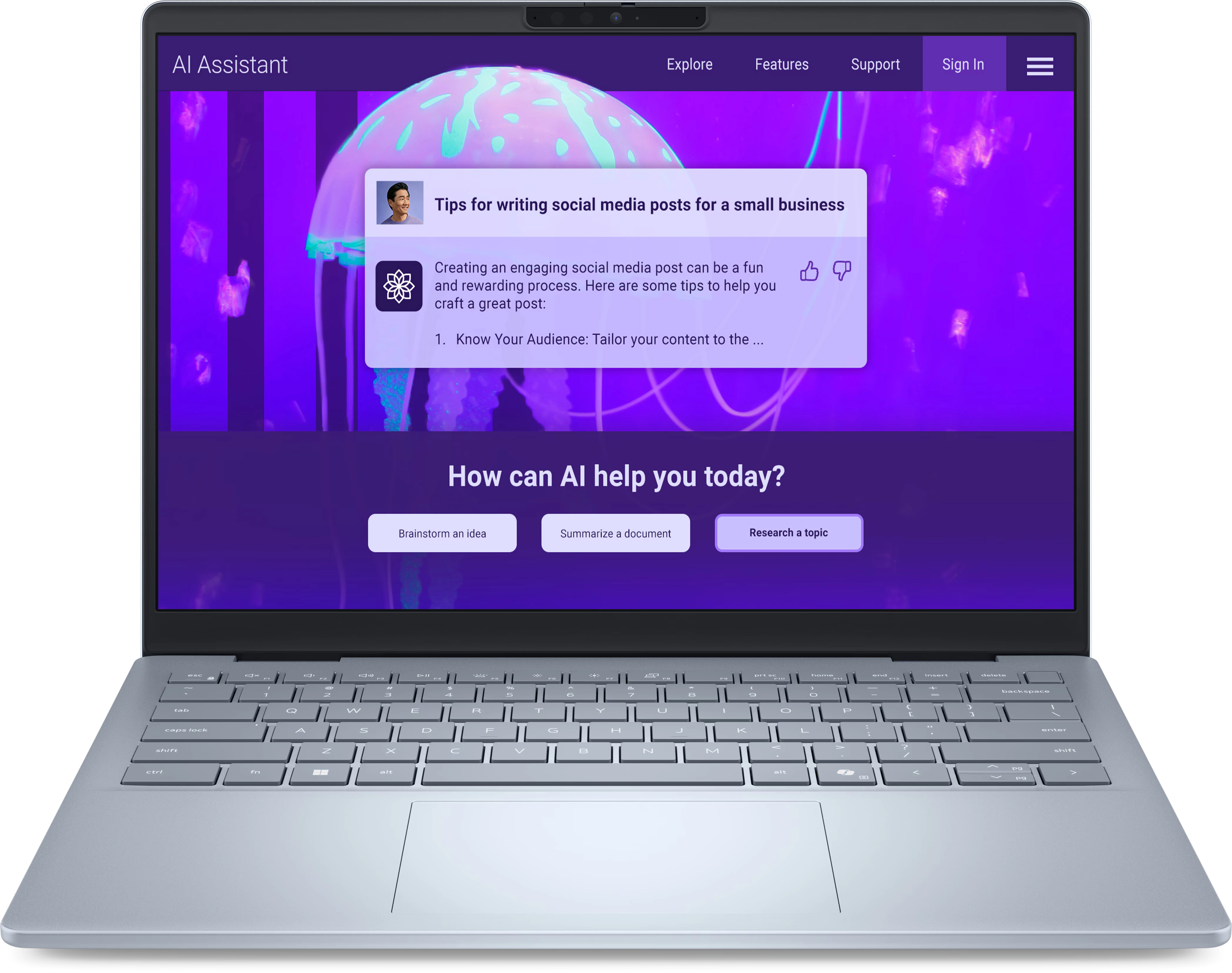 Laptop Dell 14 Plus DB14250 14" Ultra 7 256V 16GB RAM 1TB Dysk SSD Win11 Pro Niebieski Funkcje AI