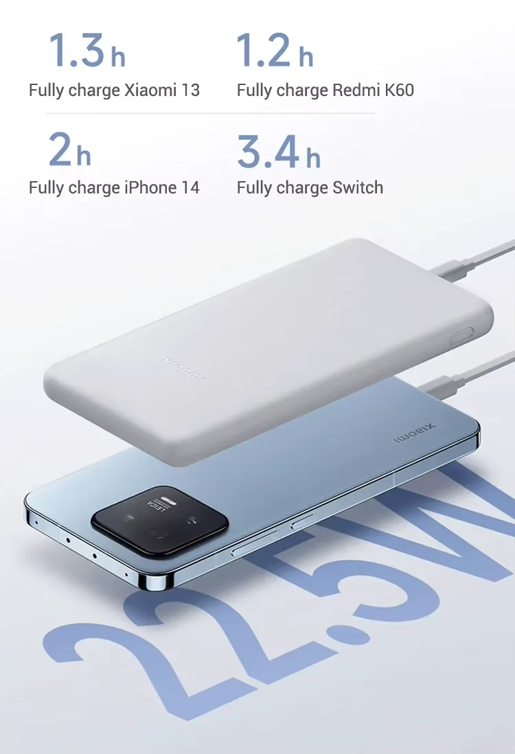 Powerbank Xiaomi P16ZM Lite 10000mAh 22.5 W Jasnoszary