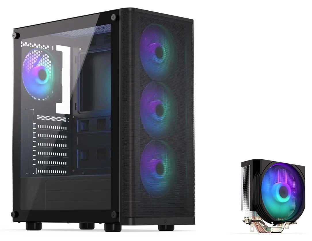 Obudowa Endorfy Ventum 200 ARGB Czarny + Spartan 5 MAX ARGB Czarny