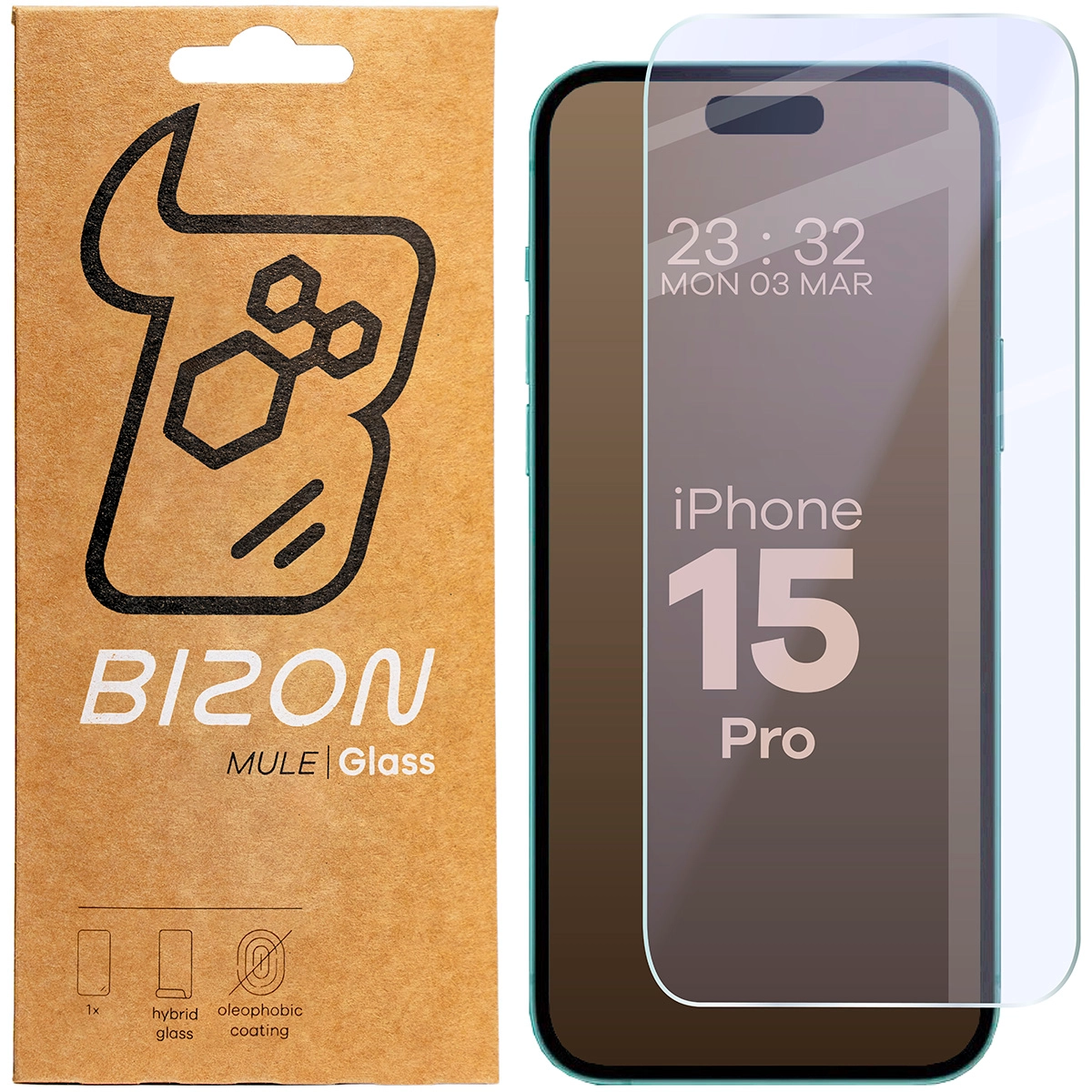 Szkło hybrydowe Bizon Elastyczne Mule do iPhone 15 Pro