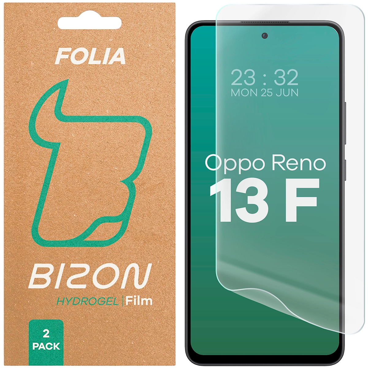 Folia hydrożelowa Bizon na ekran Hydrogel Front do Oppo Reno13 F 2 sztuki