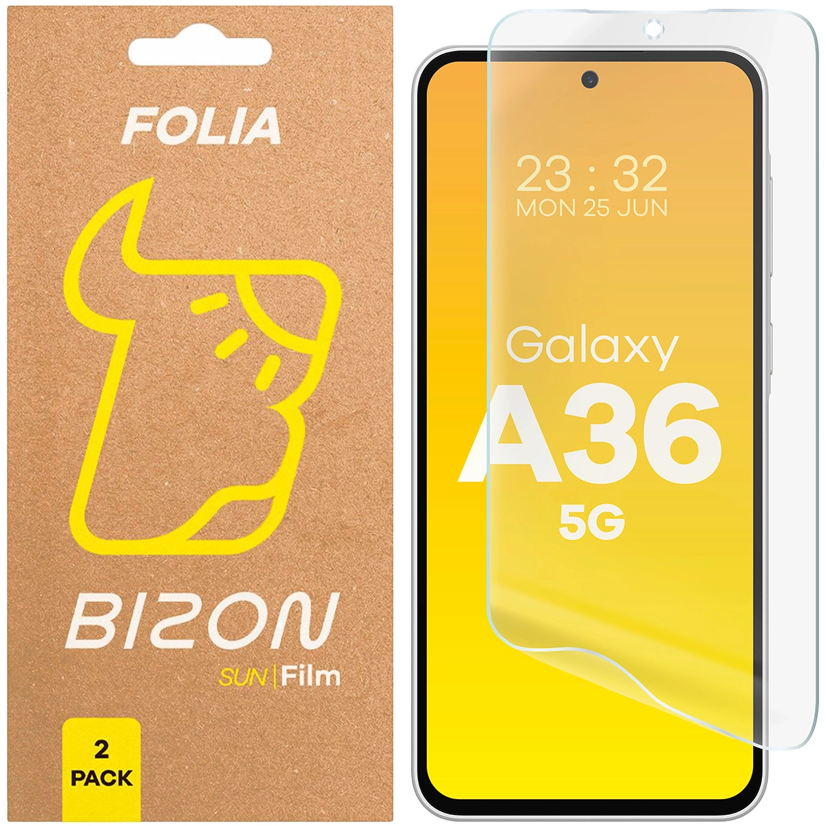 Folia ochronna Bizon matowa Film Sun do Galaxy A36 5G 2 sztuki
