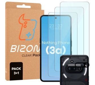 Zestaw ochronny Bizon 3x Szkło hartowane + szybka na aparat Clear 2 Pack do Nothing Phone 3a