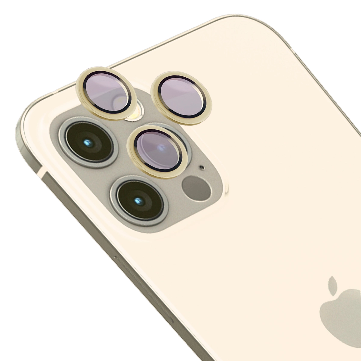 Szkło hartowane Bizon na aparat z aplikatorem Snap Lens do iPhone 12 Pro/11 Pro/11 Pro Max złota ramka