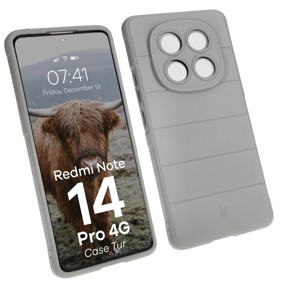 Etui Bizon Tur do Xiaomi Redmi Note 14 Pro 4G Jasnoszary