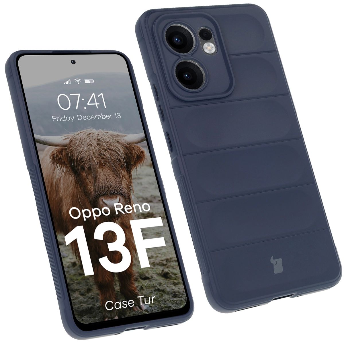 Etui Bizon Tur do Oppo Reno13 F Granatowy