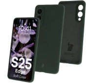 Bizon Silikonowe Soft do Samsung Galaxy S25 Edge Ciemnozielony