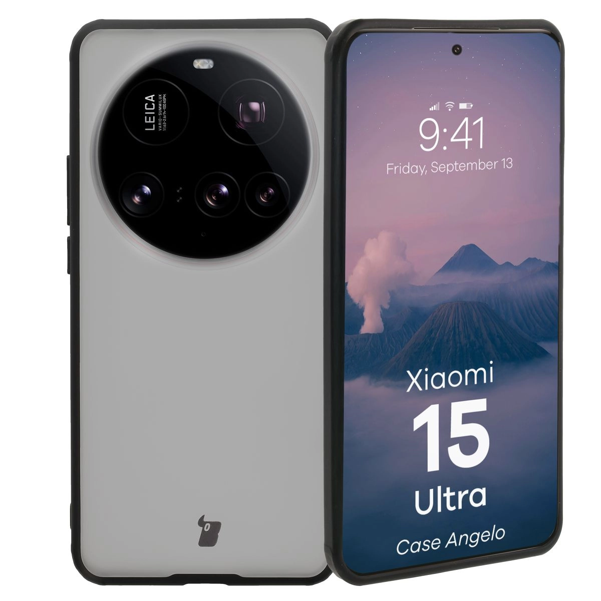 Etui Bizon Angelo do Xiaomi 15 Ultra przydymione z Czarną ramką