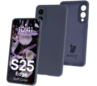 Etui Bizon Silikonowe Soft do Samsung Galaxy S25 Edge Granatowy