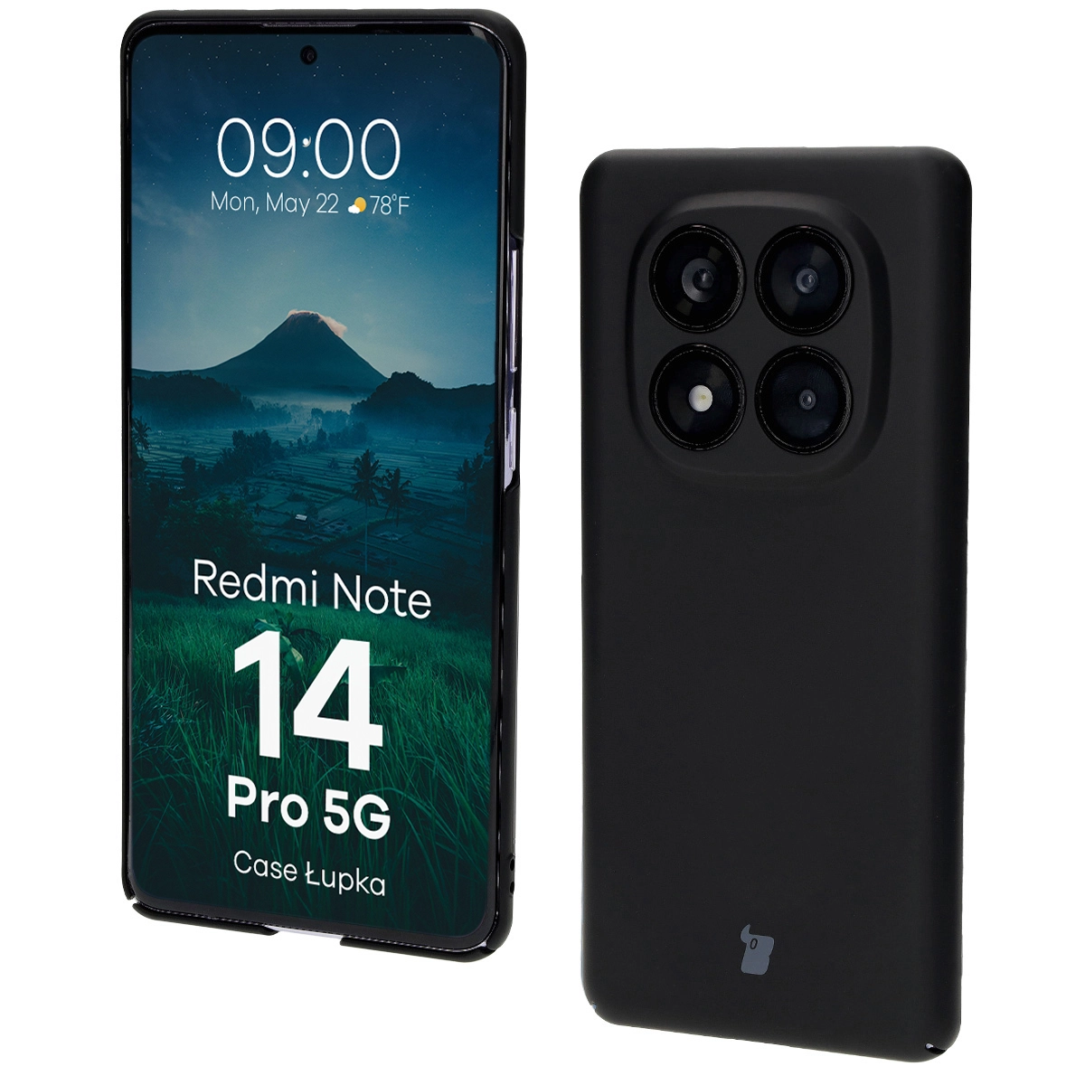 Etui Bizon Łupka do Xiaomi Redmi Note 14 Pro 5G Czarny