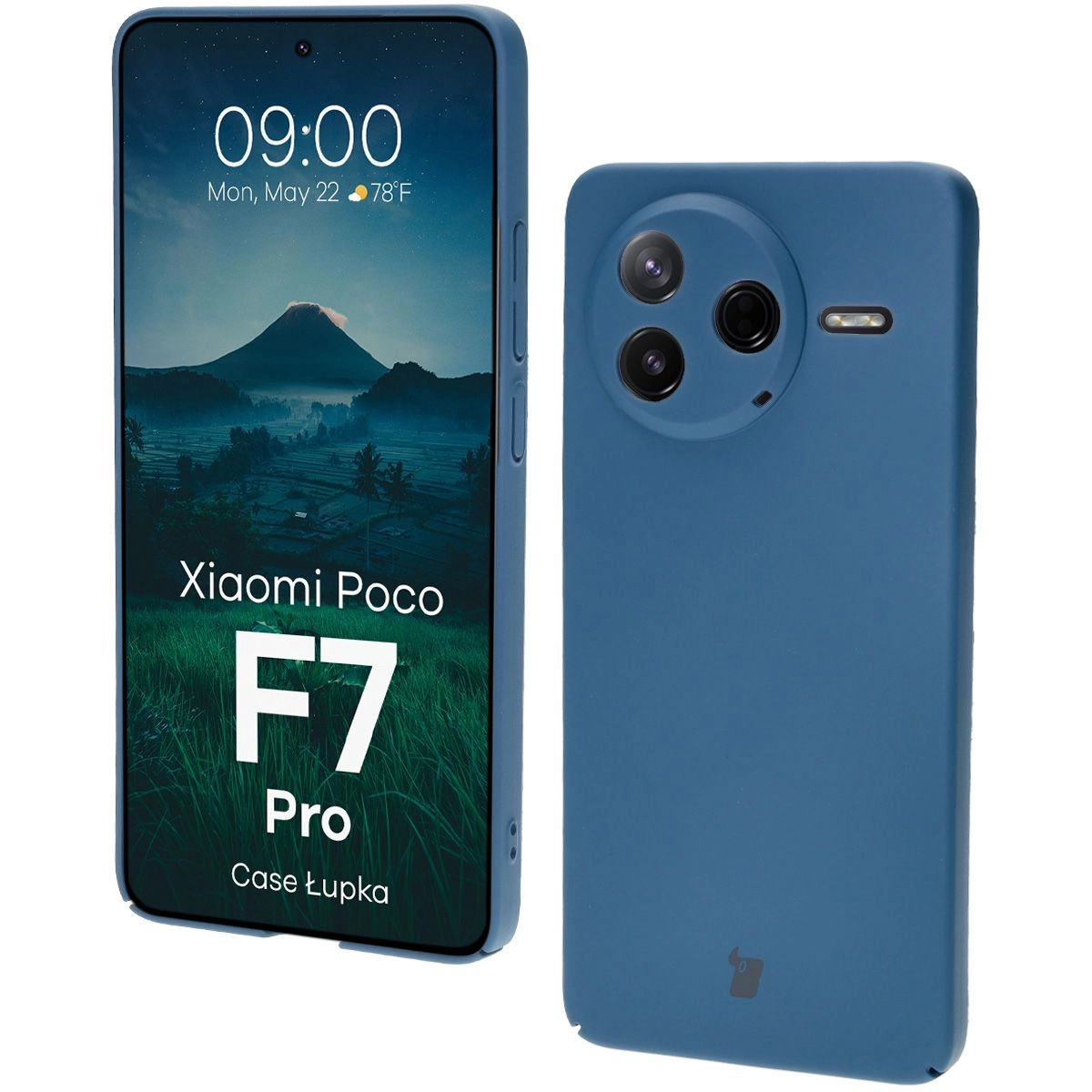 Etui Bizon Łupka do Xiaomi Poco F7 Pro Niebieski