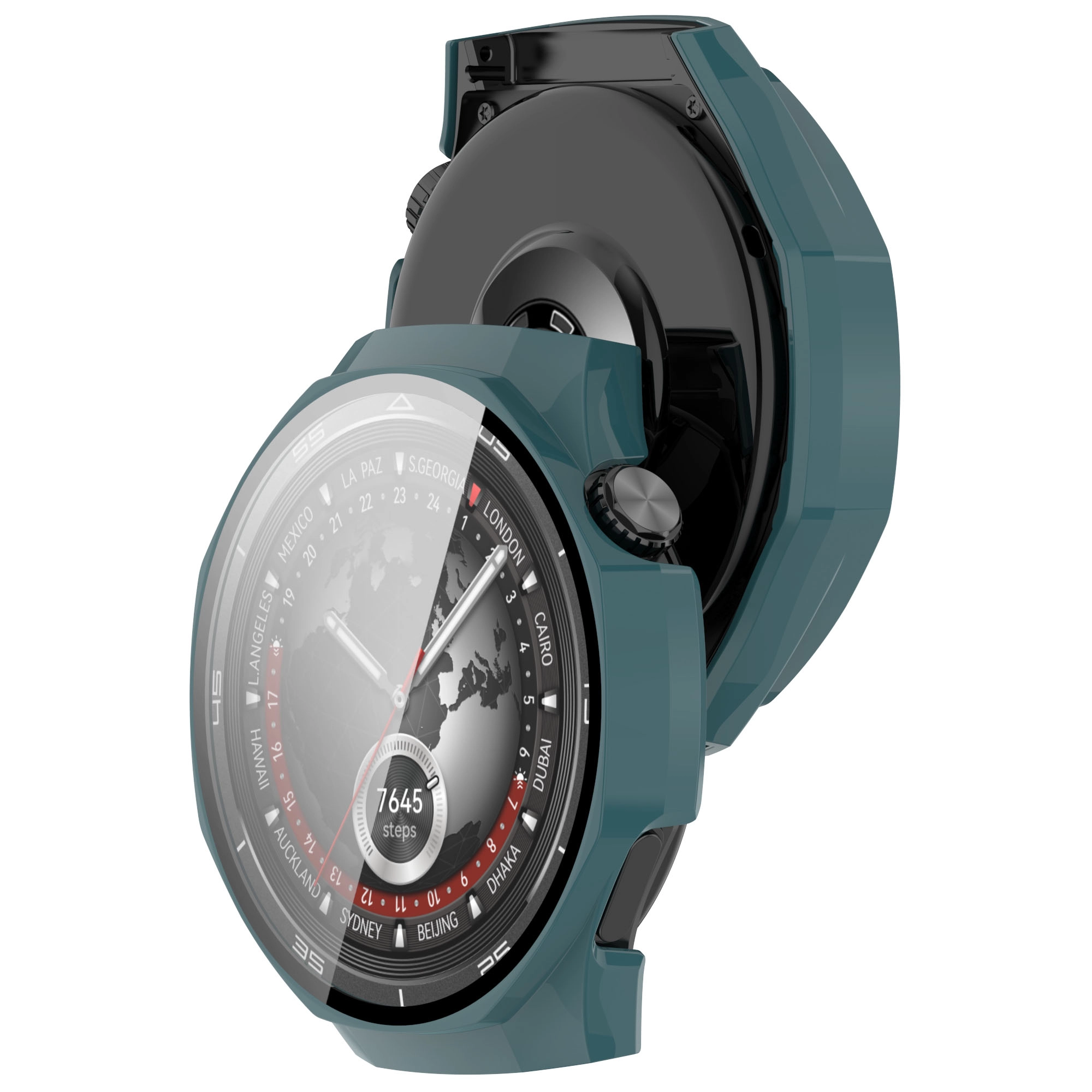 Nakładka na tarczę Bizon ze szkłem do Huawei Watch GT5 Pro 46 mm zielony