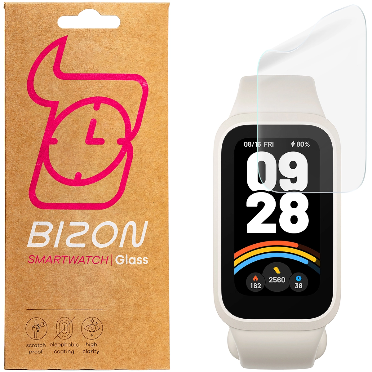 Folia ochronna Bizon matowa Film Sun do  Xiaomi Mi Smart Band 9 Active / Xiaomi Redmi Smart Band 3, 2 sztuki
