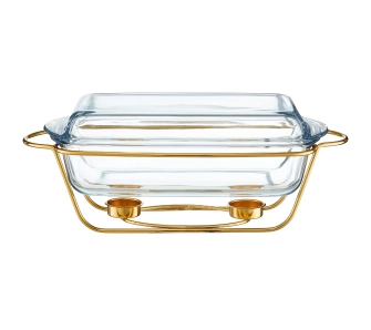 Naczynie żaroodporne Ambition z podgrzewaczem Saule 3,9l Złoty