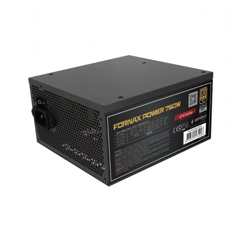 Zasilacz Gembird Fornax Power 750W 80+ Gold Czarny