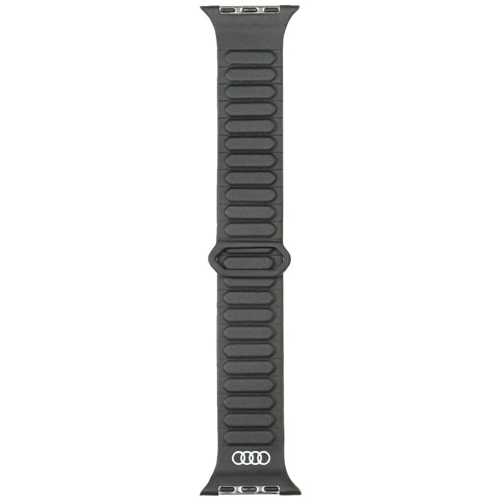 Pasek AUDI Logo Synthetic Leather Magnetic Ring do Apple Watch Czarny