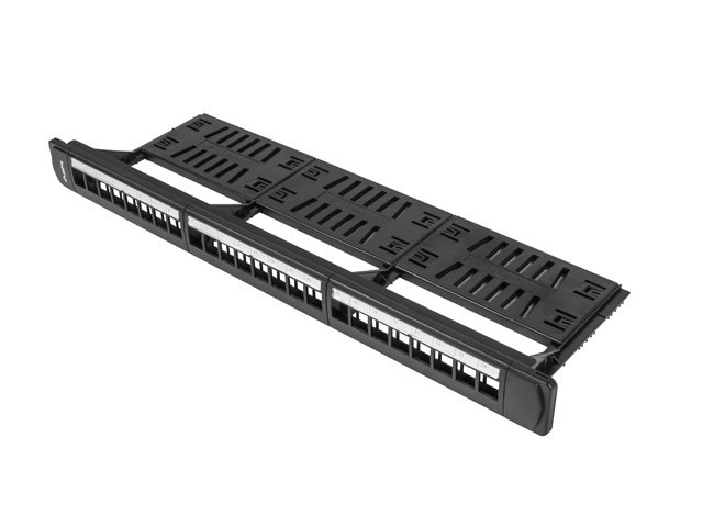 Patch panel Lanberg PPKS-1124-B PUSTY 24 PORT 1U 19" Czarny