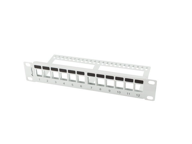 Patch panel Lanberg PPKS-9112-S PUSTY 12 PORT 1U 10" Szary