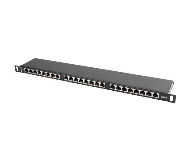 Patch panel Lanberg PPS6-0024-B 24 PORT 0.5U 19" KAT.6 FTP Czarny