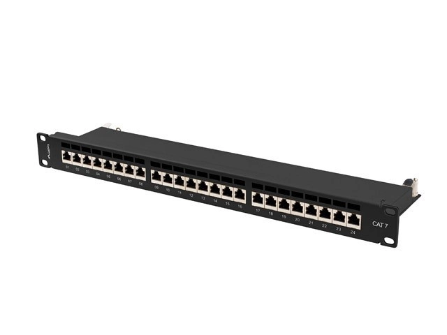Patch panel Lanberg PPS7-1024-B 24 PORT 1U 19" KAT.7 FTP Czarny