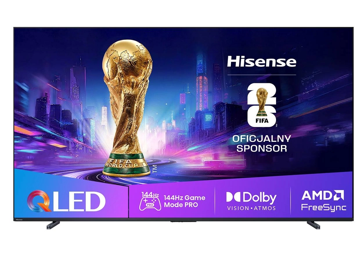 Hisense 100E7Q PRO 100" QLED 4K 144Hz Smart TV Funkcje AI Dolby Vision Dolby Atmos HDMI 2.1