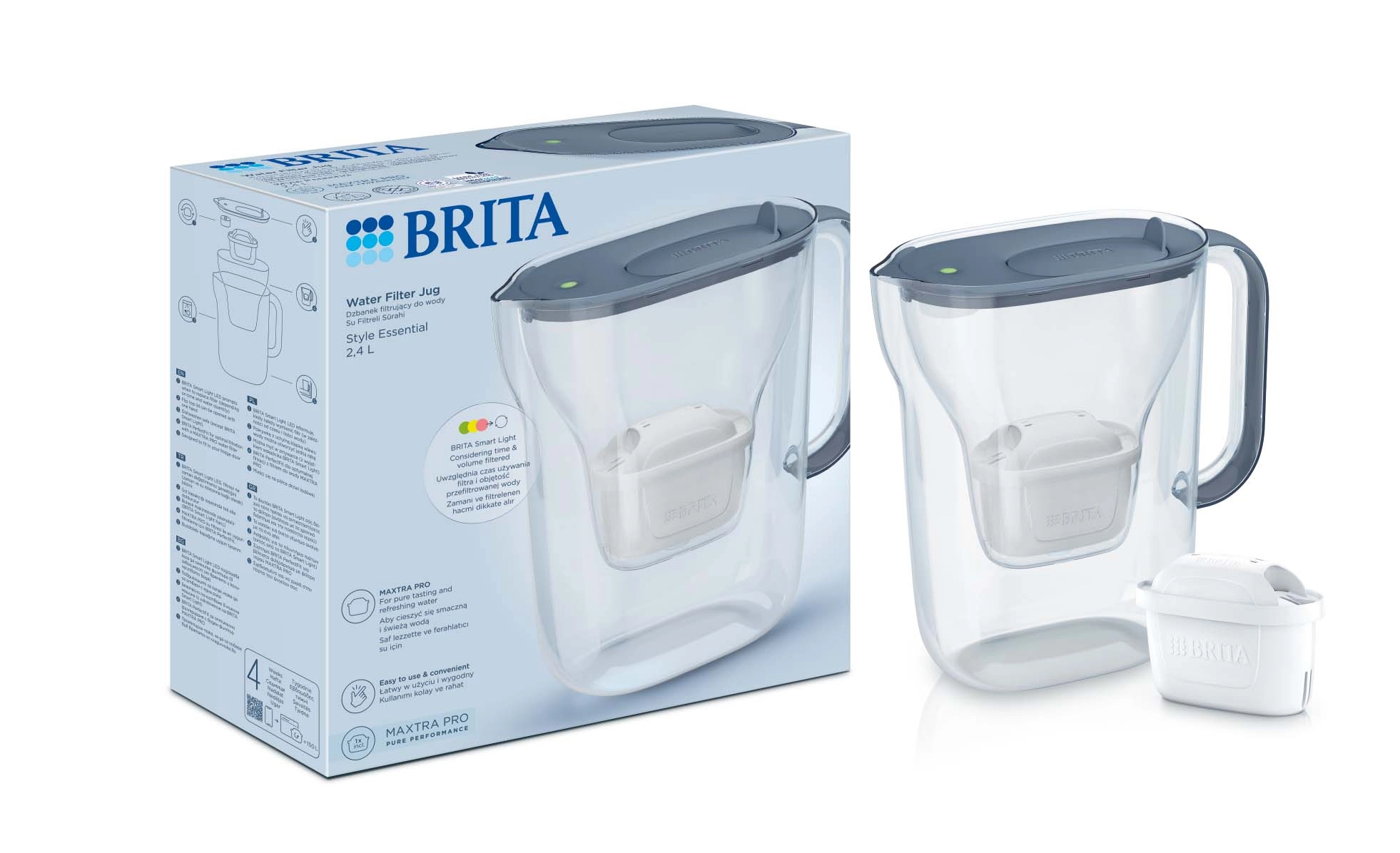 Dzbanek filtrujący Brita Style Essential 2,4l 1 wkład Szary
