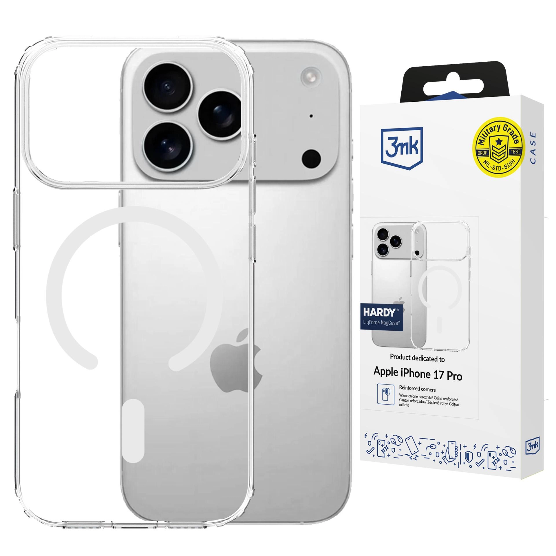 Etui 3mk Hardy LiqForce MagCase do iPhone 17 Pro Przezroczysty