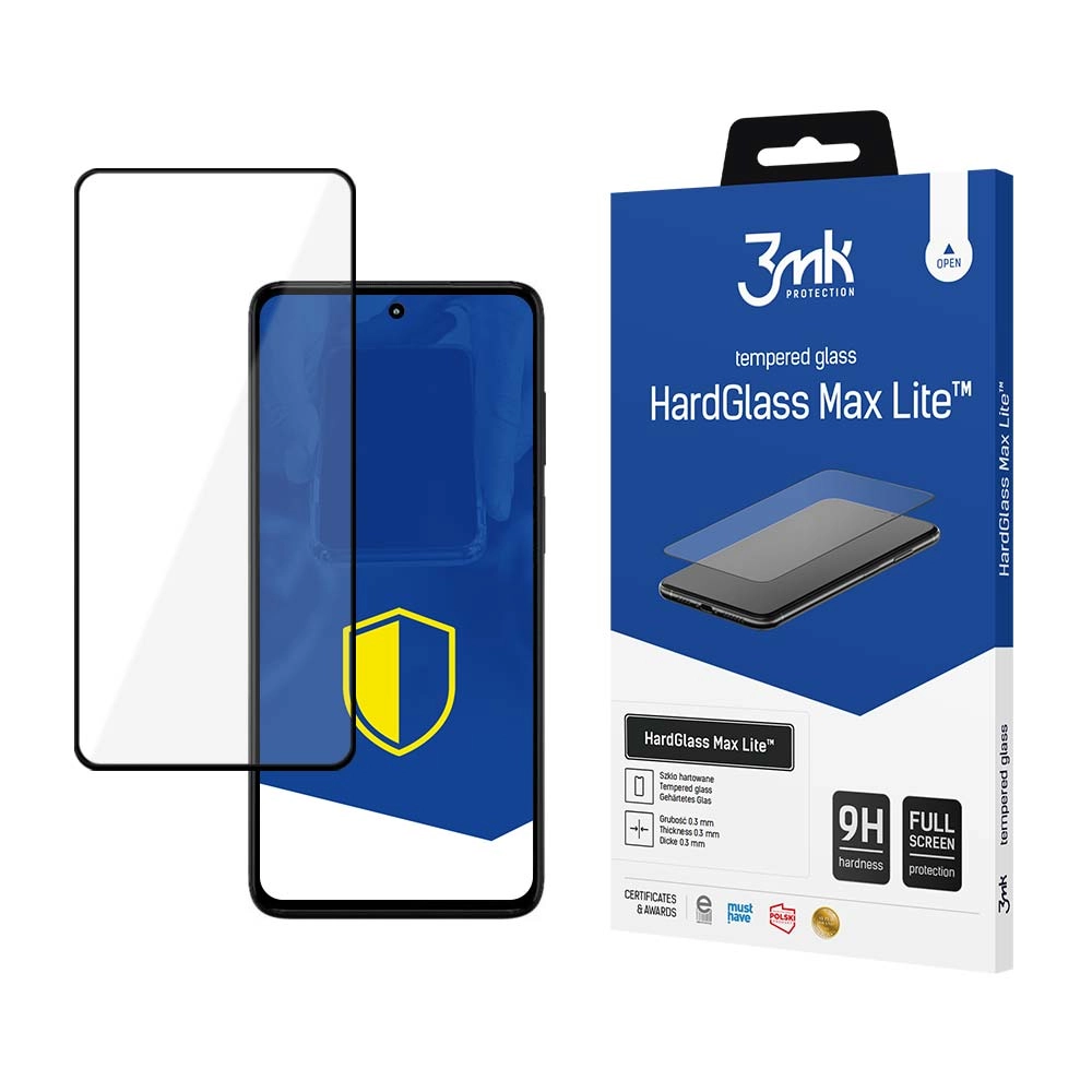 Szkło hartowane 3mk HardGlass Max Lite Black do Motorola Moto G82 5G