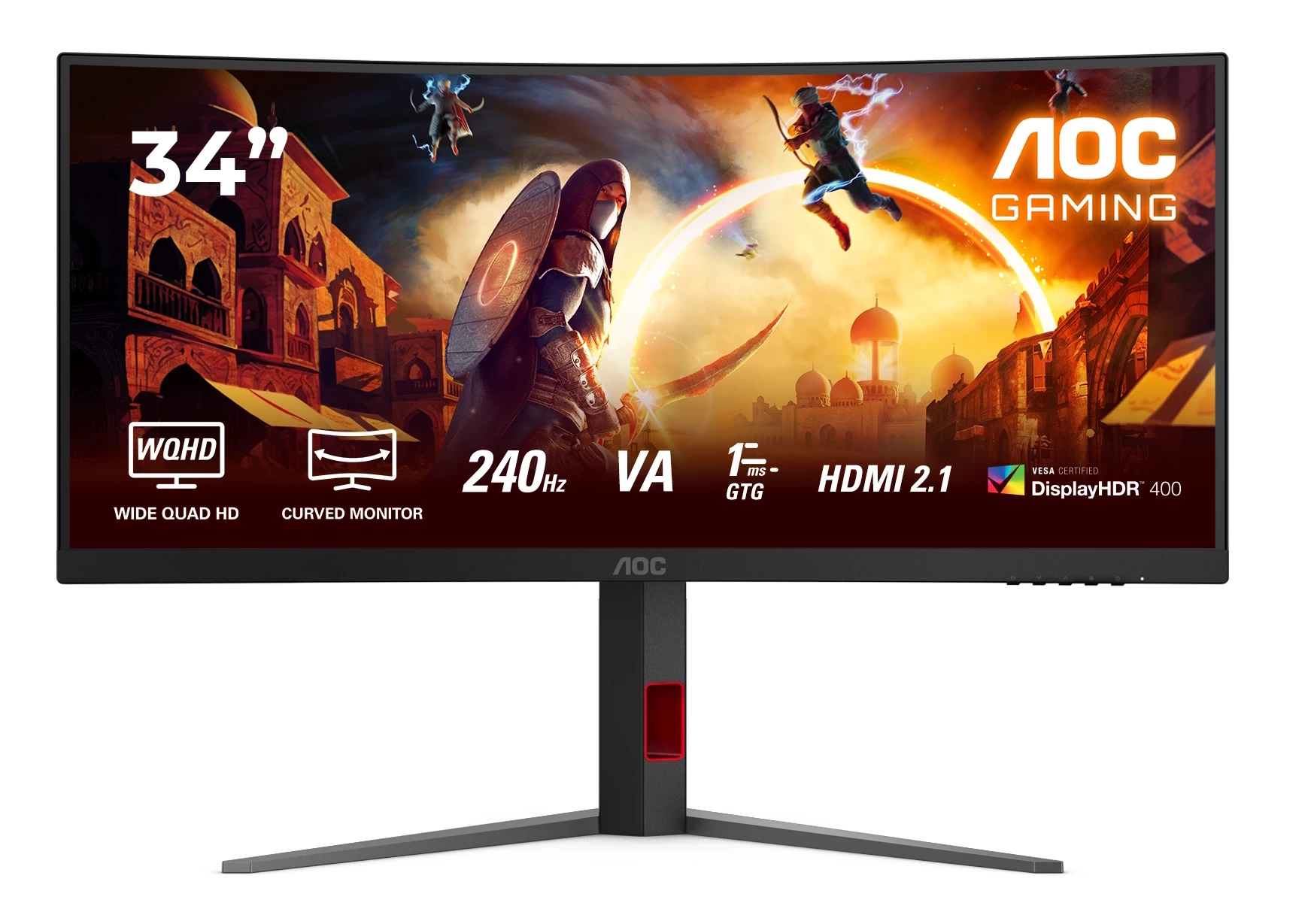 Monitor AOC CU34G4Z 34" UWQHD Fast VA 240Hz 0,3ms MPRT Zakrzywiony Gamingowy