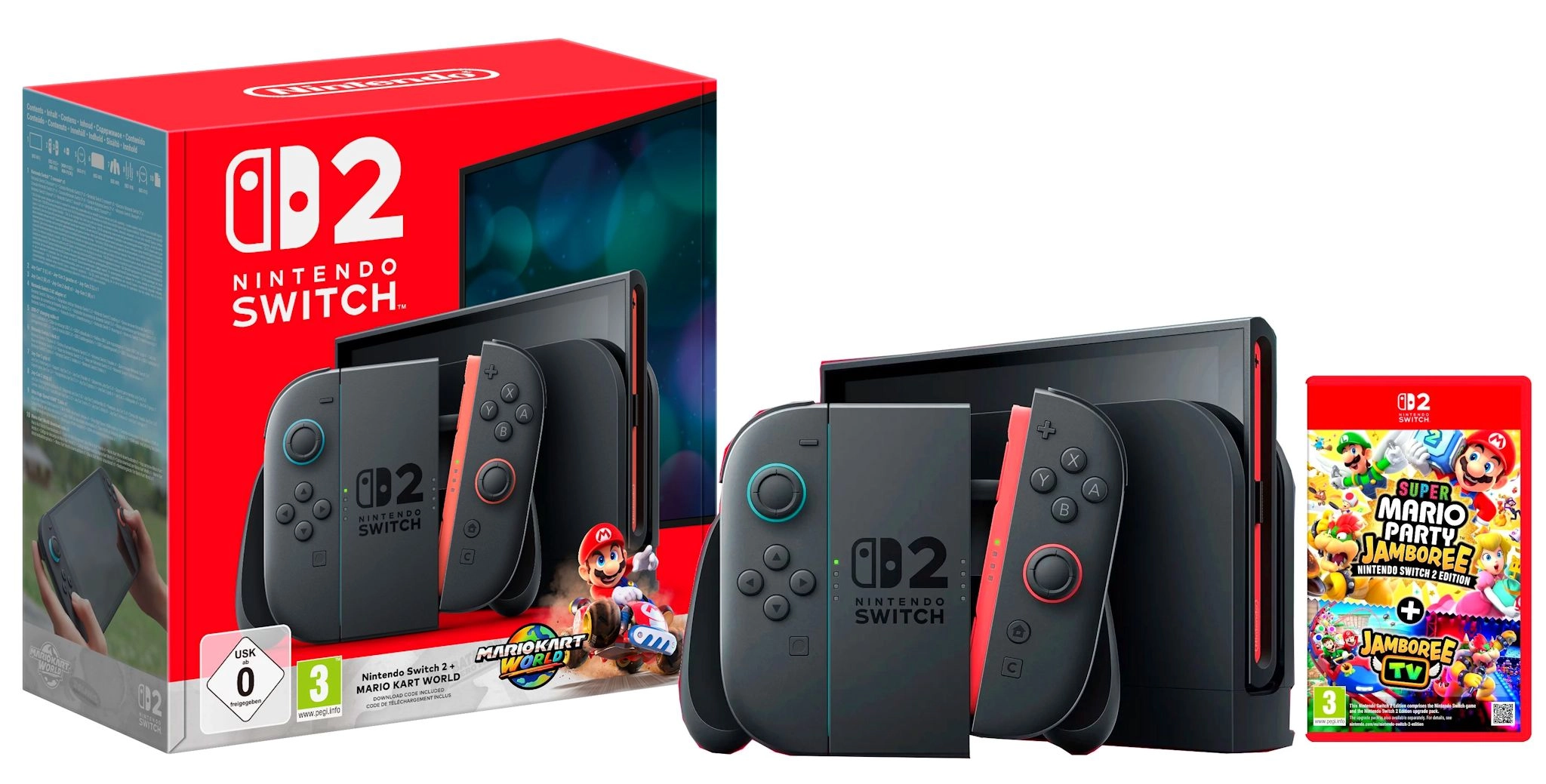 Konsola Nintendo Switch 2 Joy-Con Czarny + Mario Kart World + Super Mario Party Jamboree Nintendo Switch 2 Edition ＋ Jamboree TV