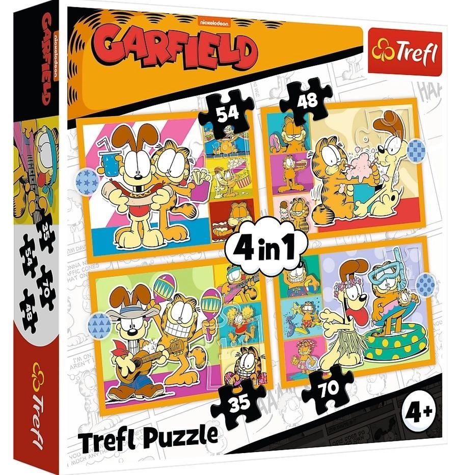 Puzzle 4w1 Garfield kocha lazanię 35/48/54/70 elementów