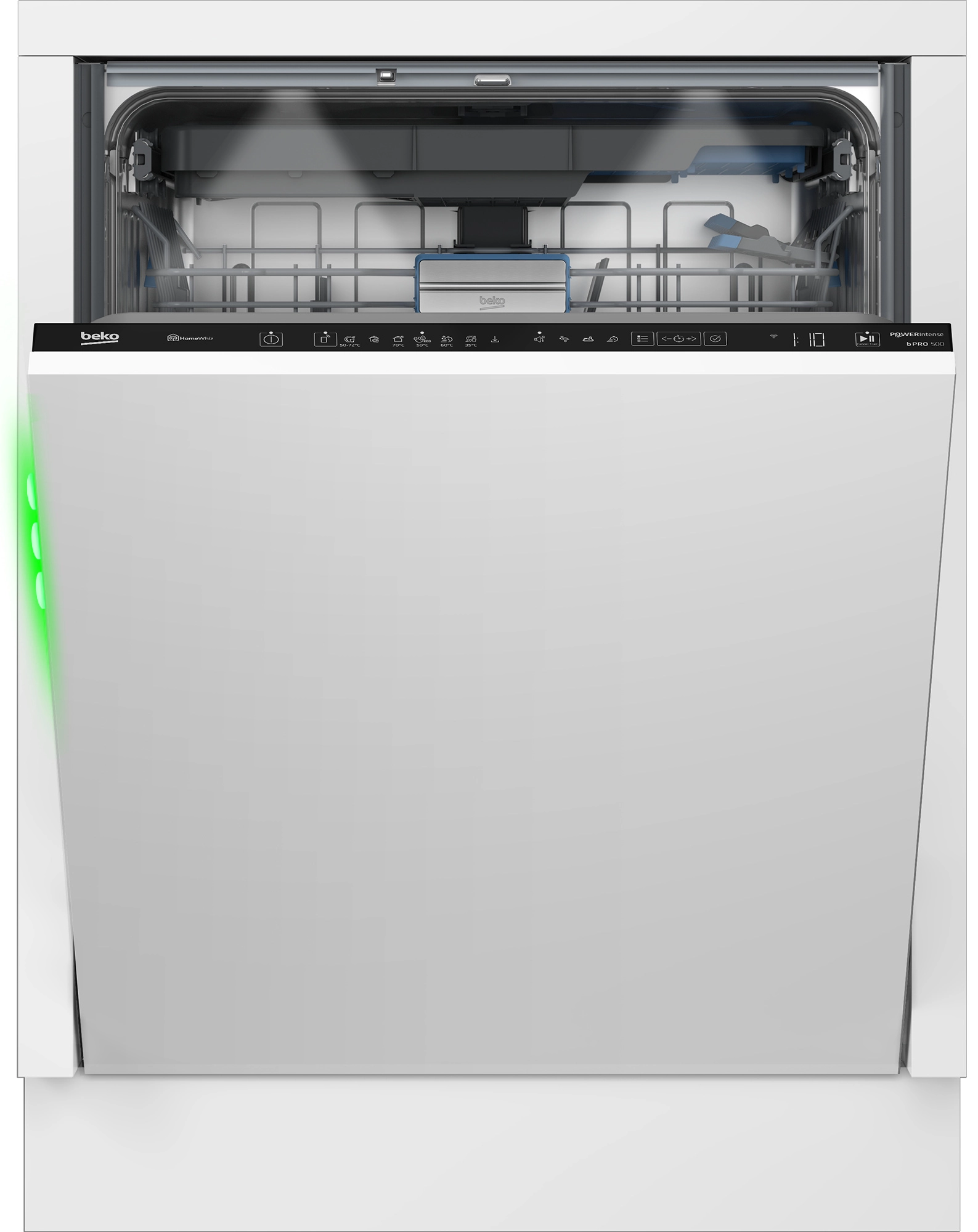Beko bPro500 BDIN37540WP PowerIntense SaveWater 59,8cm Funkcje AI Automatyczne otwieranie drzwi Szuflada na sztućce