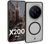 Bizon MatteO z MagSafe do Vivo X200 Pro Półprzezroczyste z czarną ramką