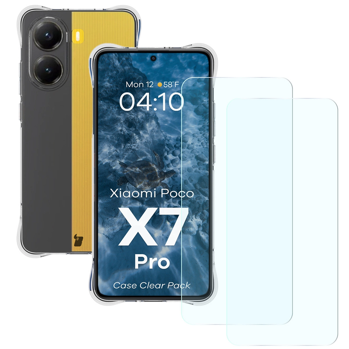Zestaw ochronny Bizon elastyczne etui Salpa + 2x szkło hartowane Clear Pack do Xiaomi POCO X7 Pro