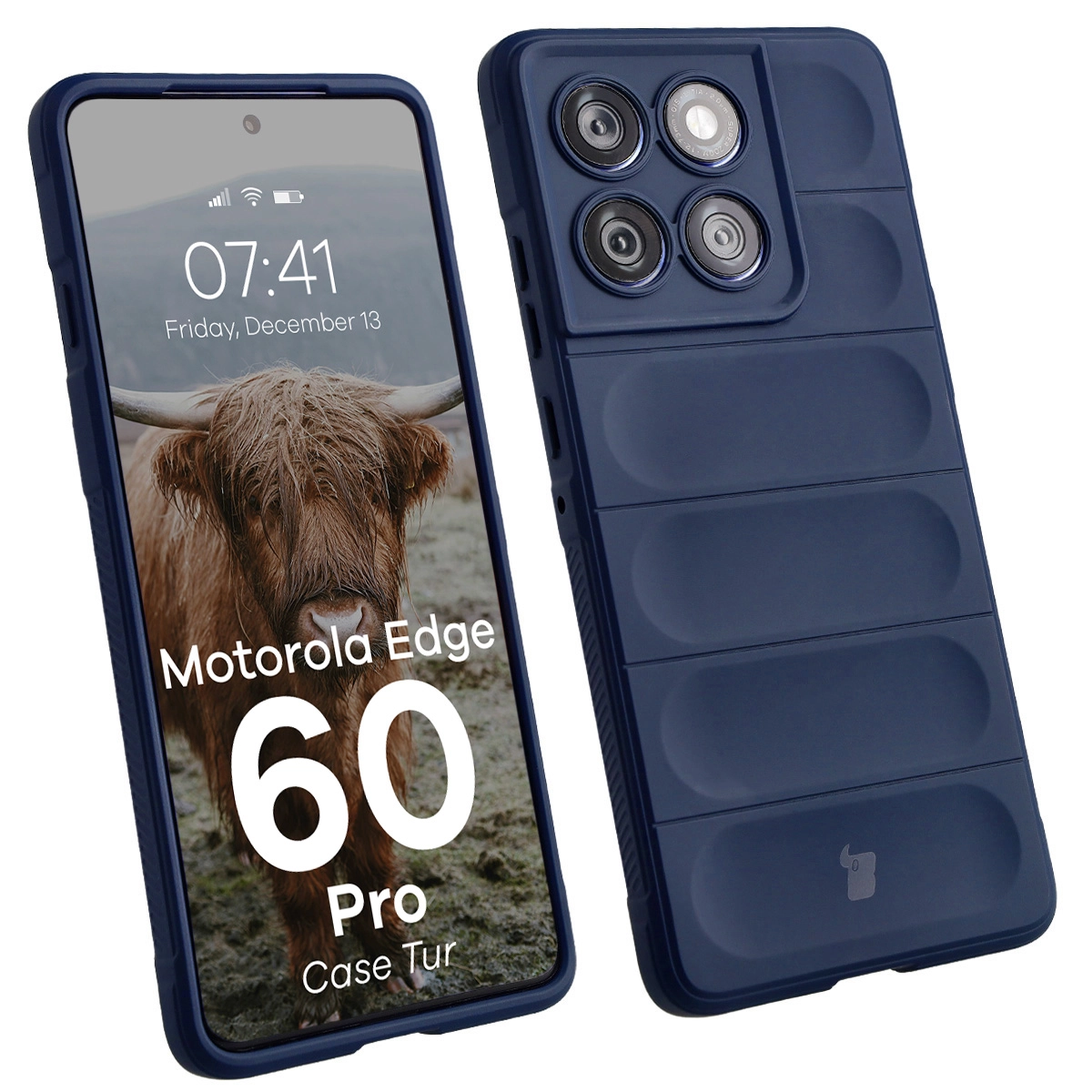 Etui Bizon Tur do Motorola Edge 60 Pro Granatowy