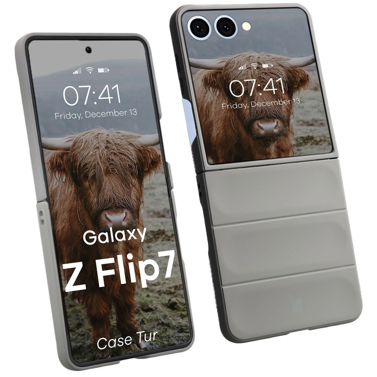 Etui Bizon Tur do Samsung Galaxy Z Flip7 Jasnoszary