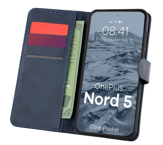 Etui Bizon z klapką Pocket do OnePlus Nord 5 Blue Granatowy