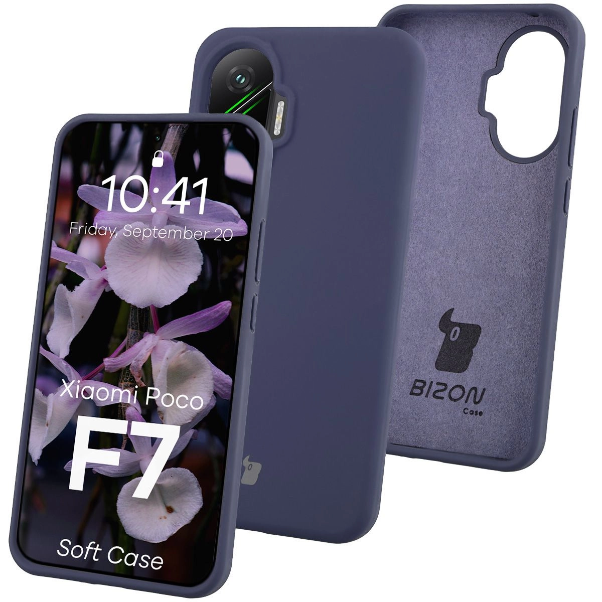 Etui Bizon Soft do Xiaomi POCO F7 Granatowy