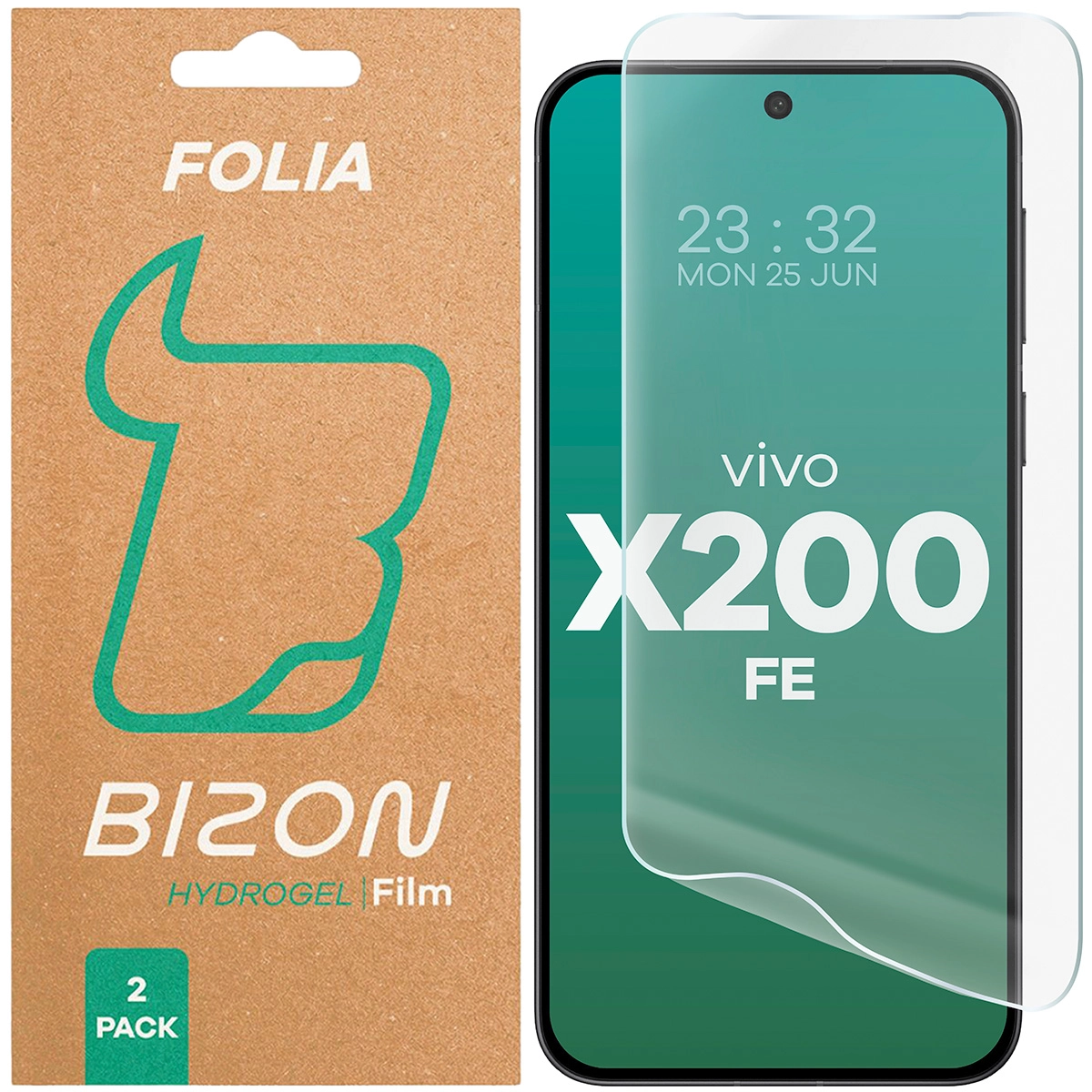 Folia hydrożelowa Bizon na ekran Hydrogel Front do Vivo X200 FE 2 sztuki