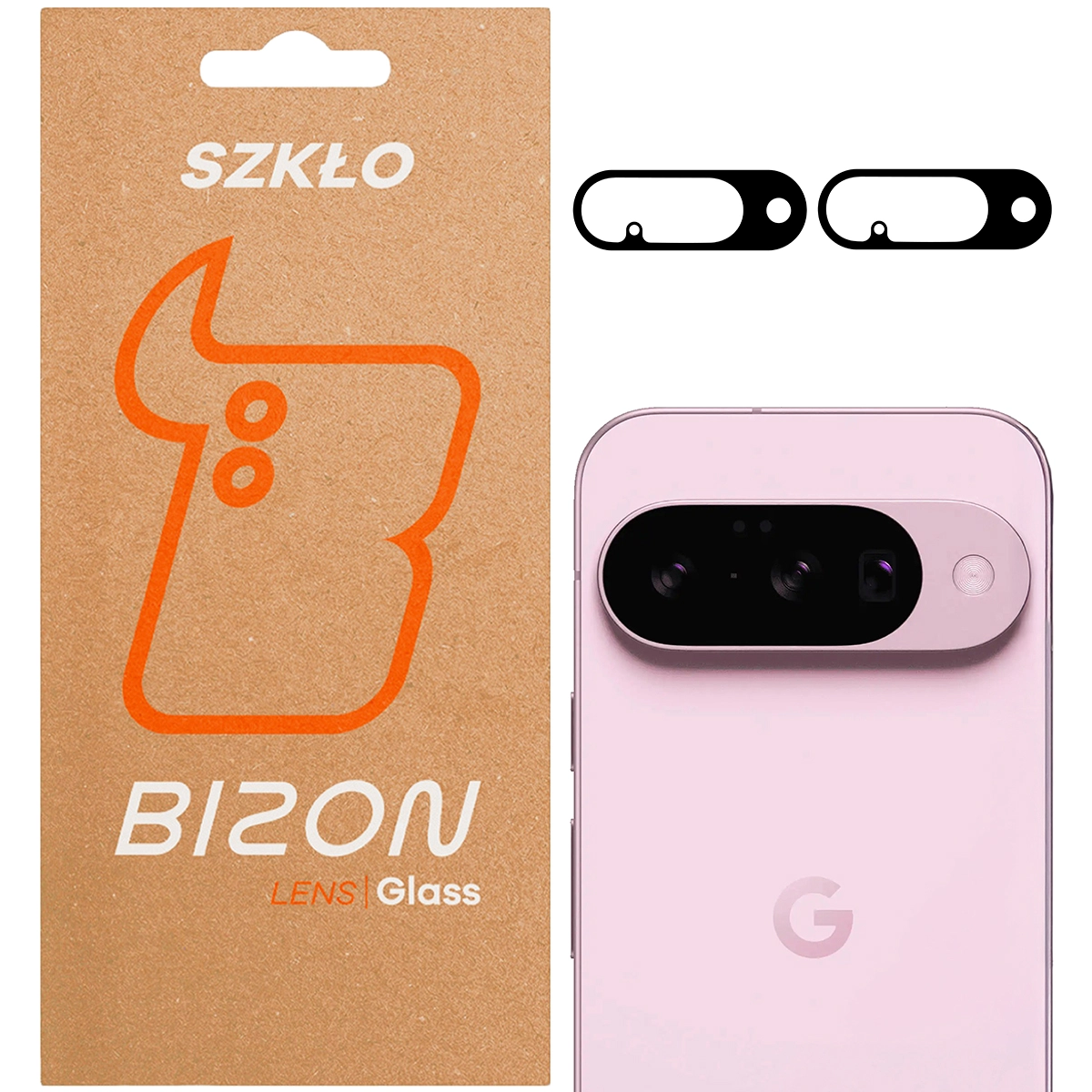 Szkło ochronne Bizon na aparat Silk Lens do Google Pixel 10 czarny 2 sztuki