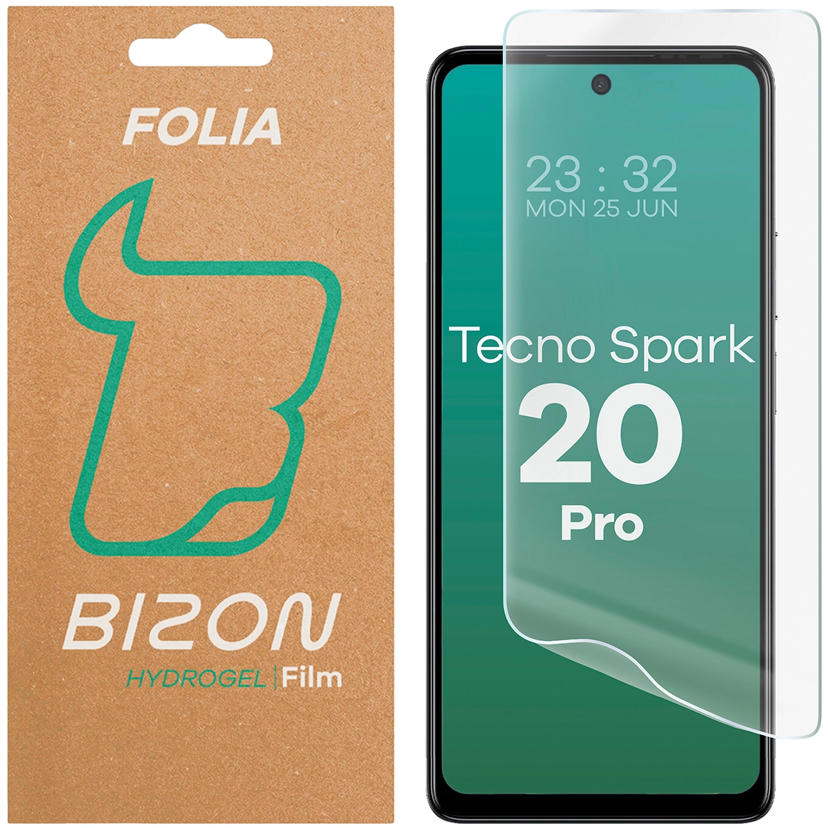 Folia hydrożelowa Bizon na ekran Hydrogel Front do Tecno Spark 20 Pro 1 sztuka