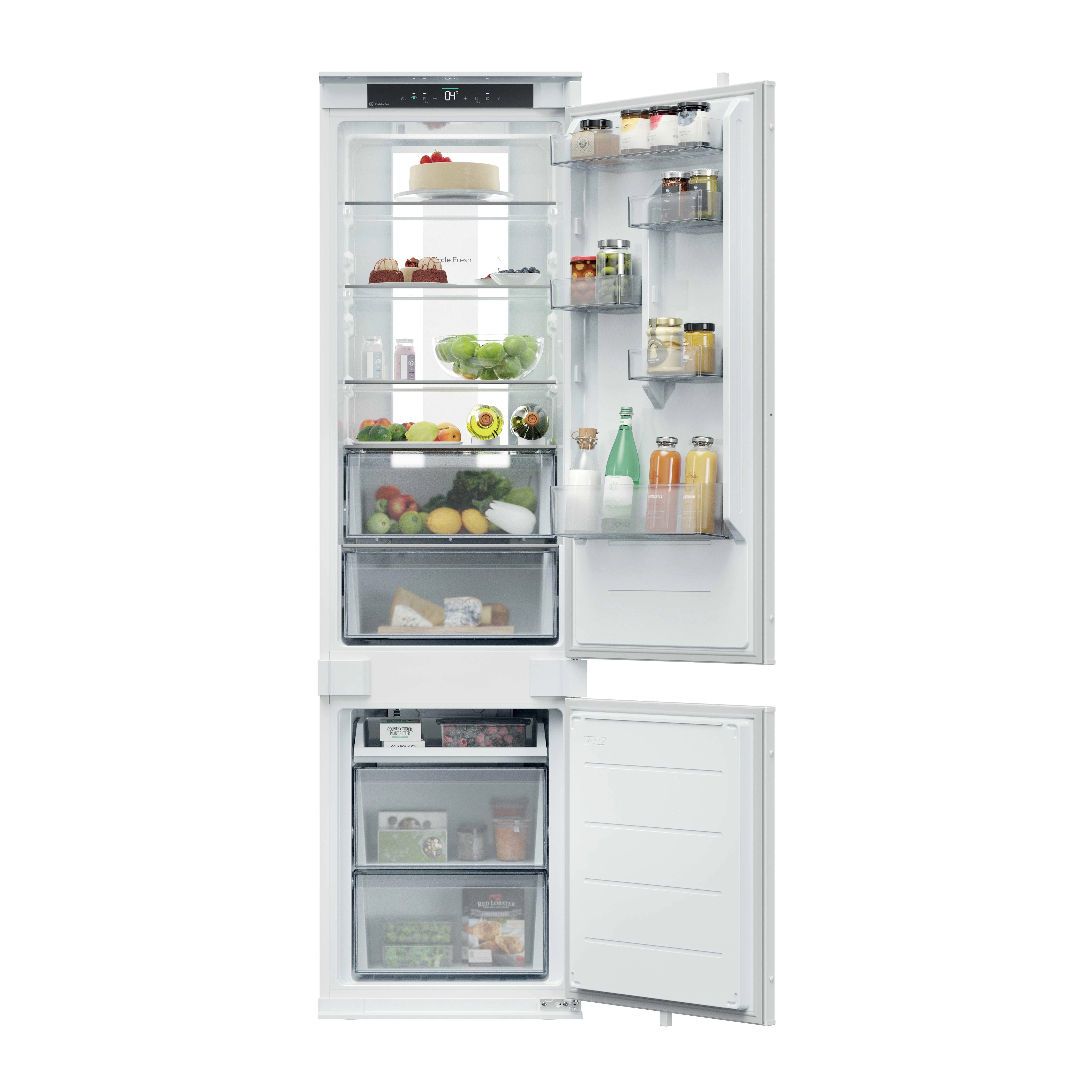 Lodówka Candy CNBQT5519DW Panorama Light Total No Frost Circle Fresh Szuflada Humidity Zone Kompresor inwerterowy